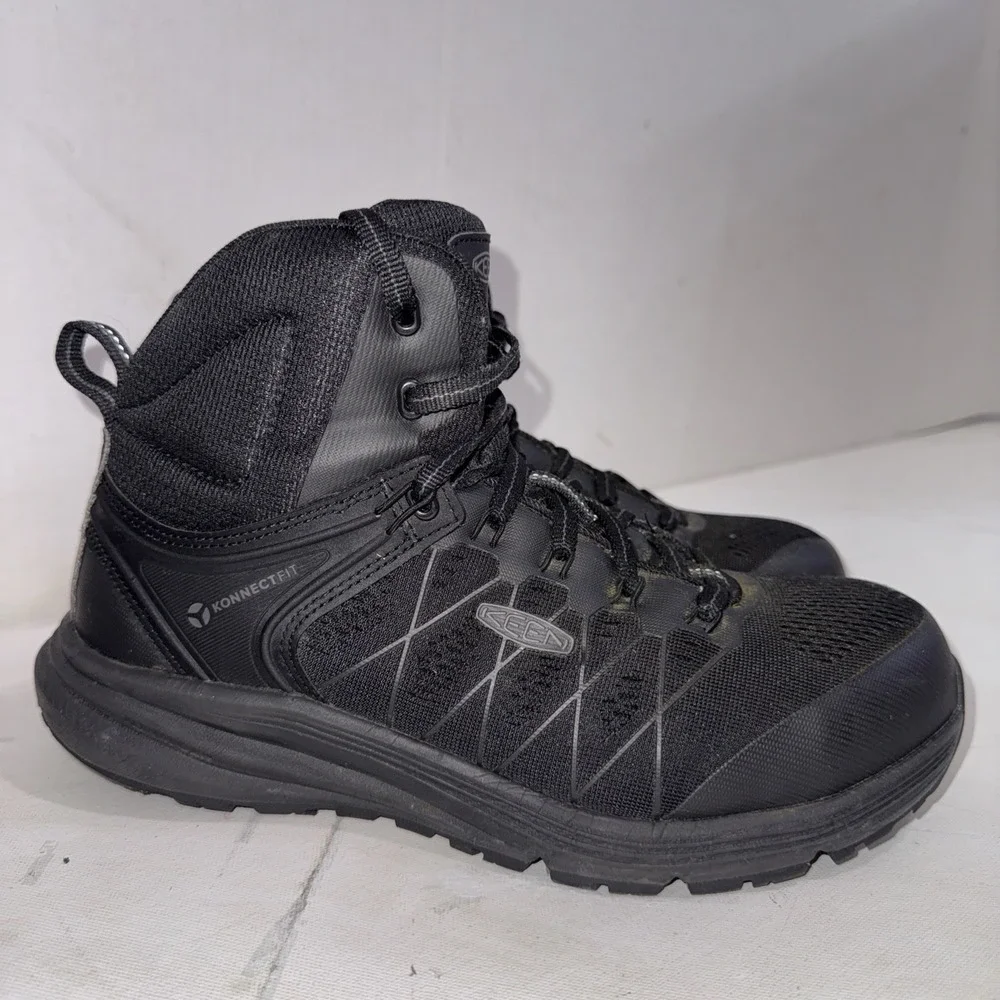 KEEN Utility Men's Vista Energy Mid Work Boots Safety Carbon Toe Shoes Sz 8.5 EE